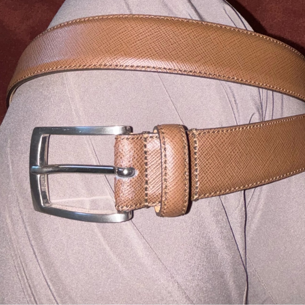 Men's Saks Fifth Avenue Brown Size 38 Leather Dress Belt